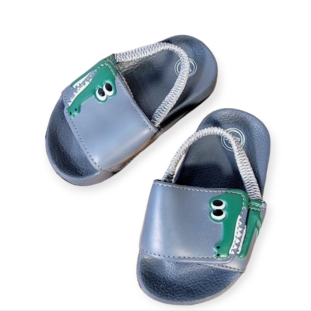 Wonder Nation Alligator Sandals Slide style with elastic back strap Size 5